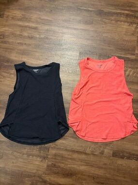 Old Navy Girls Modern 2 pack Tank Top - Black & Coral Pink